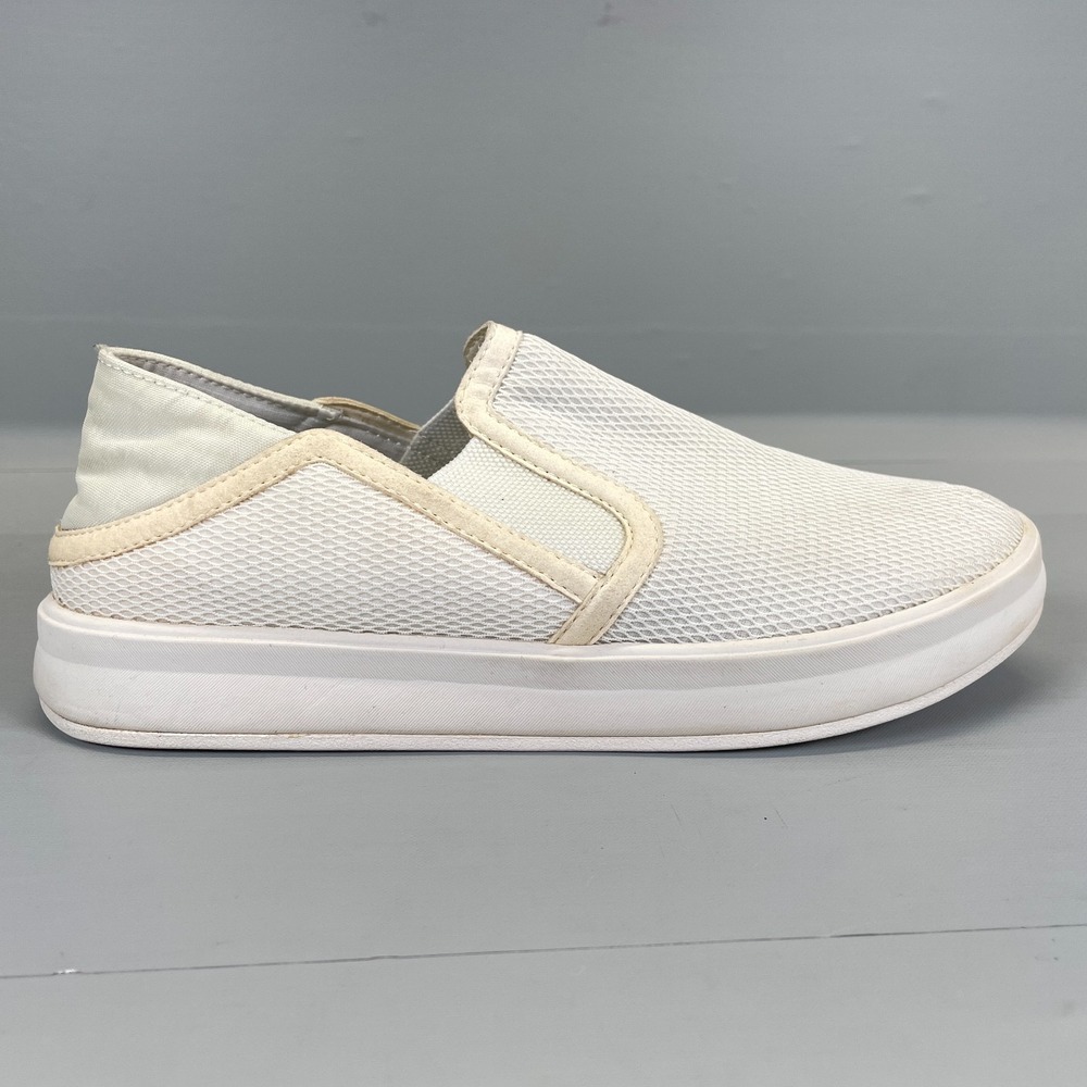 Olukai Ki'ihele Shoes Womens Size 7 White Mesh Slip On Casual Comfort Sneakers